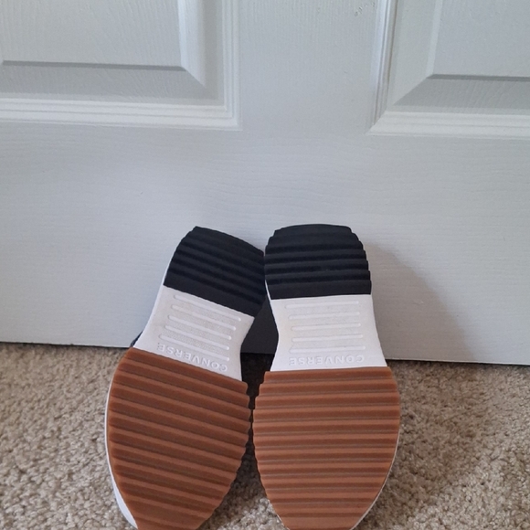 Converse Black and White High-Top Platform Sneakers - Picture 4 of 4